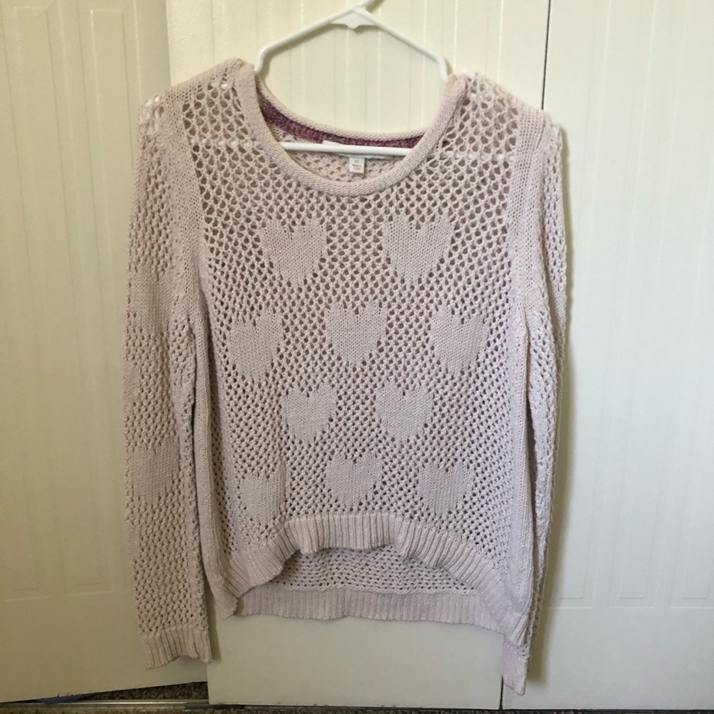 Lauren Conrad heart knit long sleeve sweater